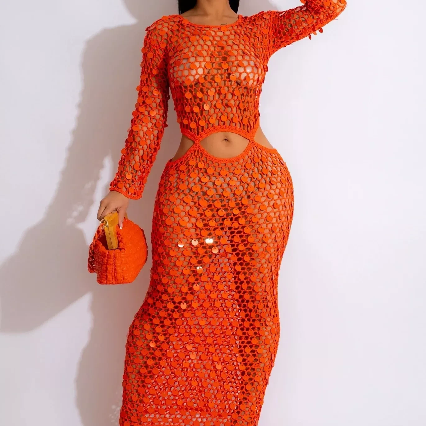 New Women's Handmade Knit Beach Dress