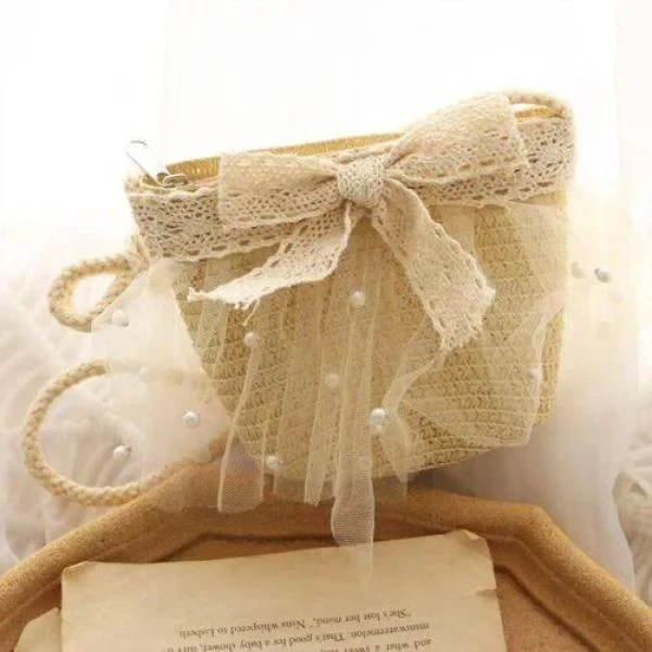 Lace Handmade Pearls Bag